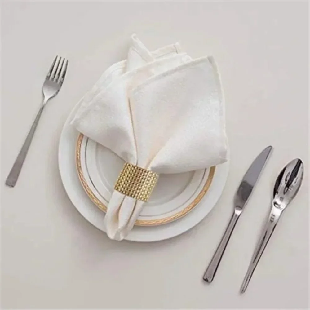 100pcs Napkin Rings, Gold Napkin Rings Buckles for Table Decorations, Wedding